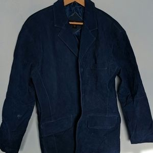 Navy genuine suede Blazer